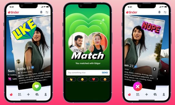Funcionalidades do aplicativo Tinder (Fonte: Google)
