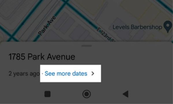 Em seguida, toque no link Ver mais datas. Nem todos os lugares no Google Maps têm este link