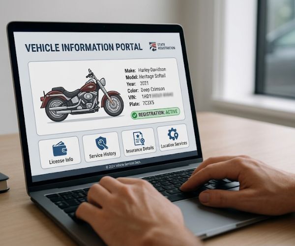 Verificação da placa da motocicleta em apenas alguns minutos.